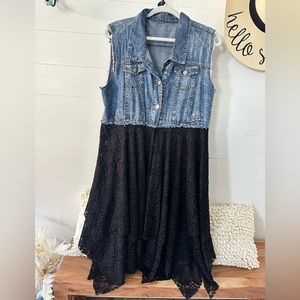 Boutique Denim/Lace Vest